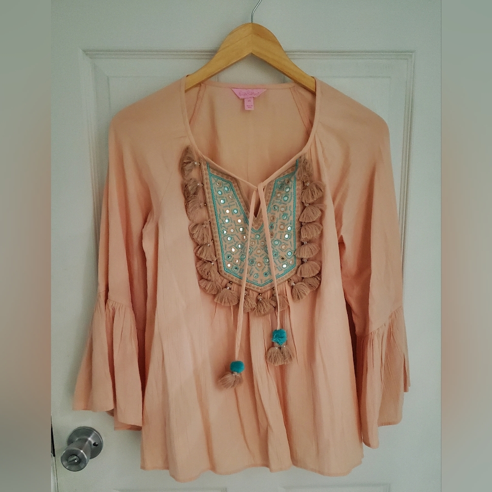 Lilly Pulitzer Shandy Peach Bohemian Tassel Size XS